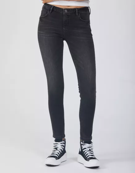 Jean skinny top noir femme