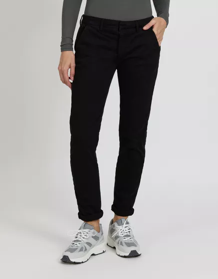 Black cotton chinos womens deals